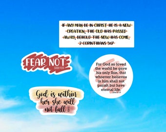 Christian Bible Verse Stickers | Faith, Jesus, Waterproof Decals