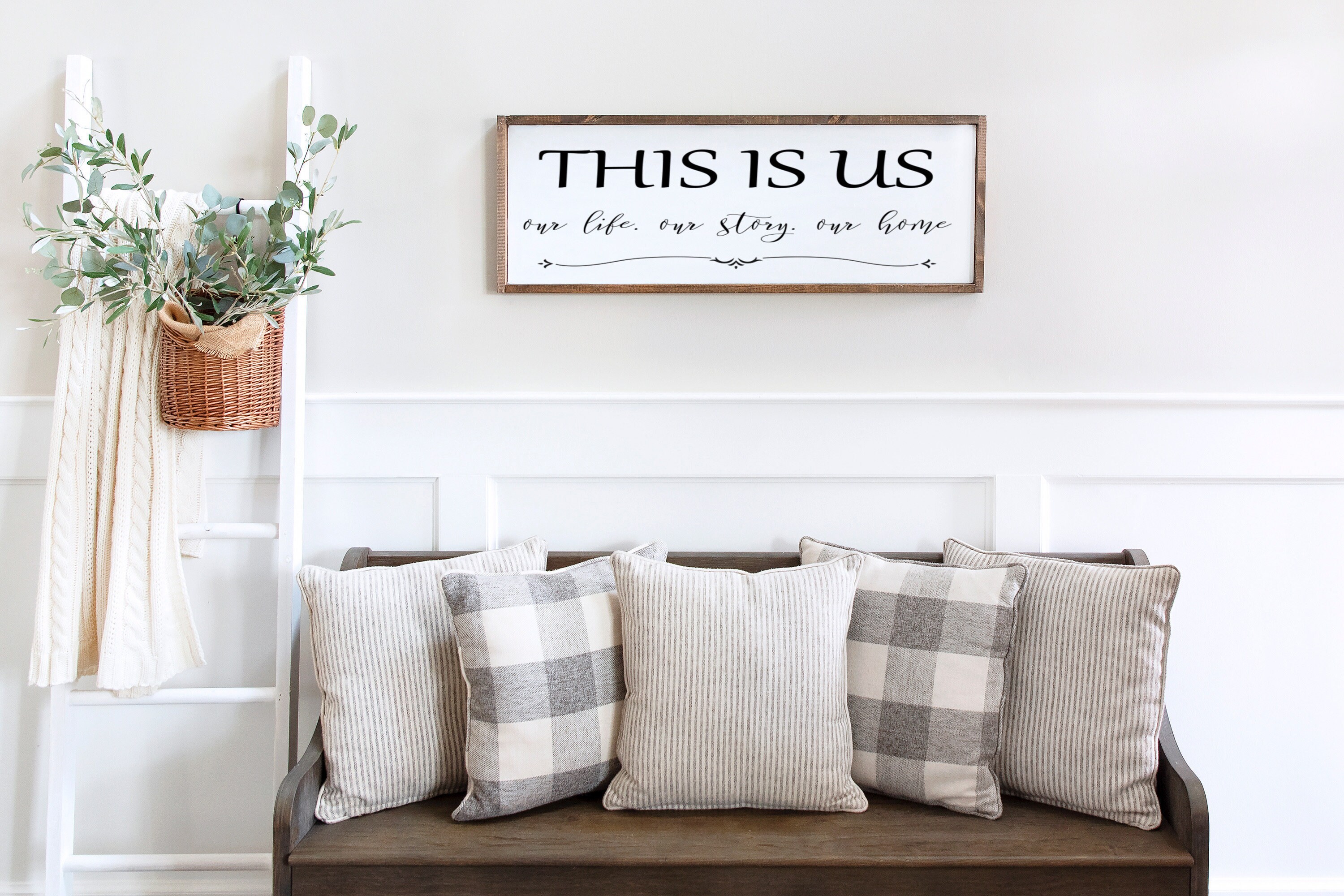 This Is Us Sign Living Room Wall Decor Framed Wood Sign For Etsy