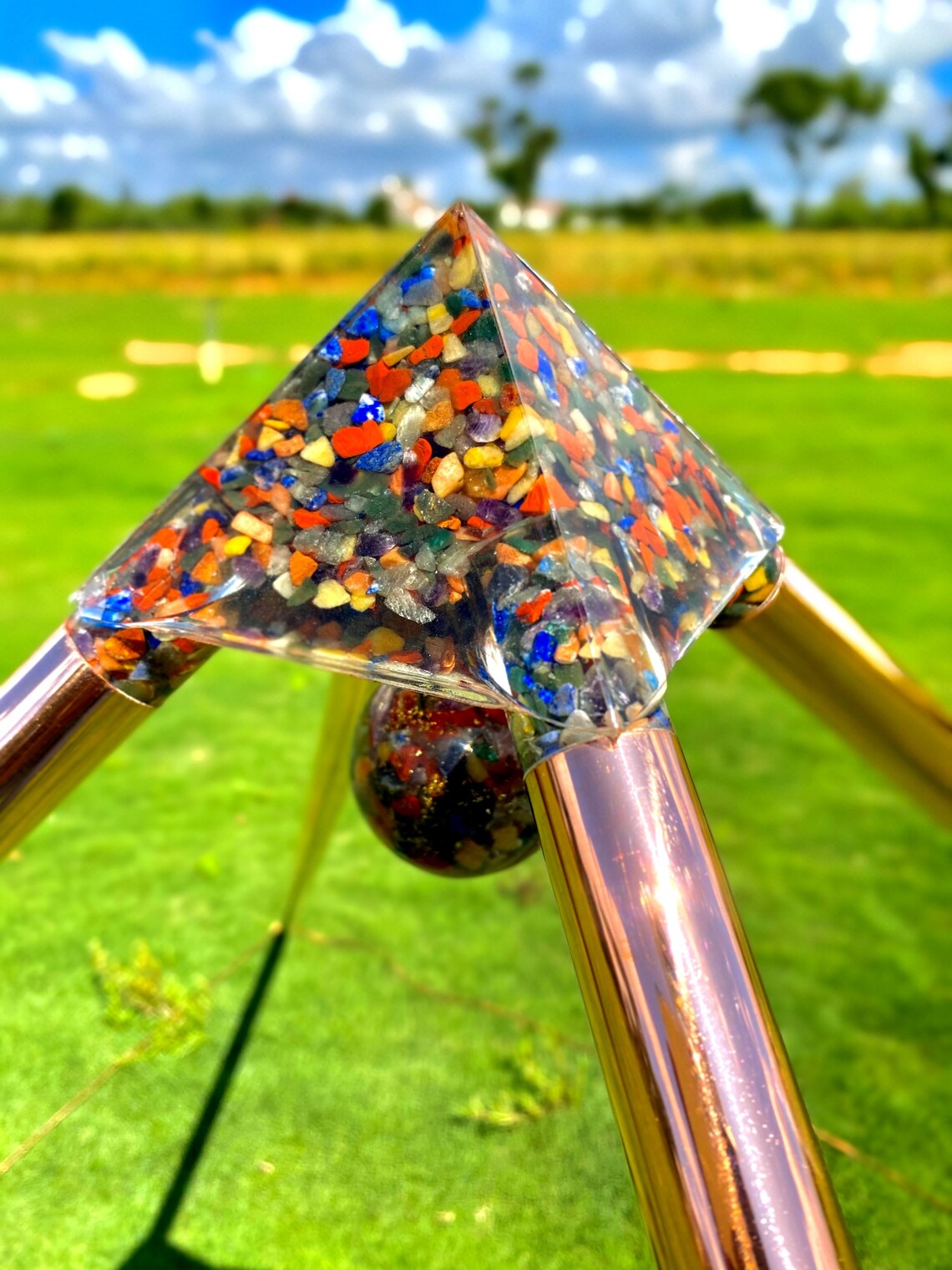 Heavy duty Crystal filled Copper pipe Giza Meditation Pyramid Etsy