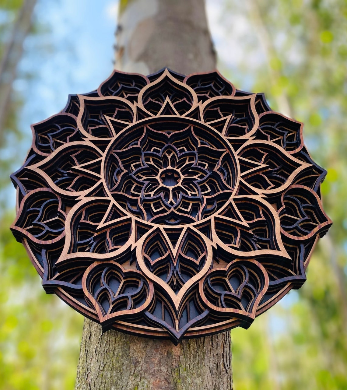 4 Sets of 8inch Wood Multilayer Mandala Wall Décor Etsy