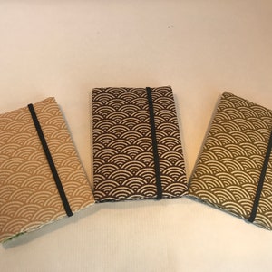 Business card holder Japanese fabric cranes and floral Credit card organizer Fold card case