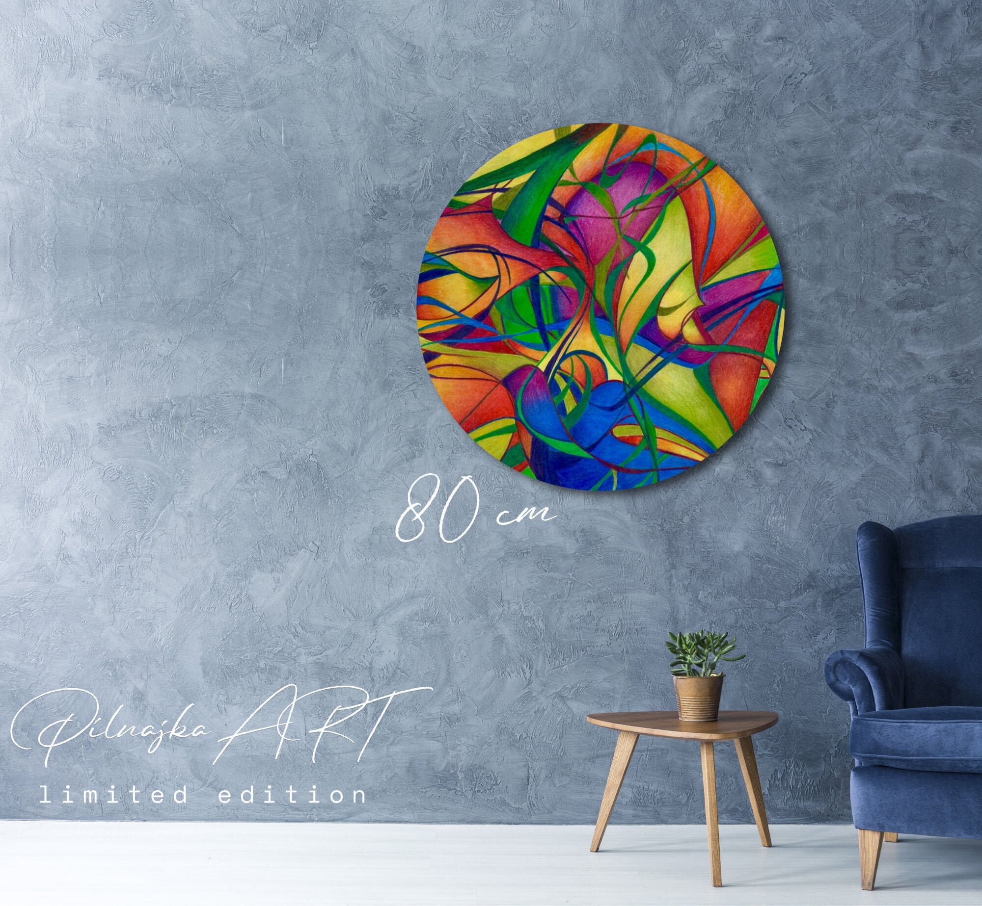 Unique Round Fine Acrylic Glass Art Etsy 日本