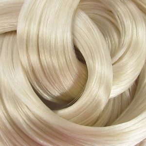 Blonde Aura Nylon Doll Hair for Rerooting Custom Fashion Dolls, 38-Inch