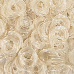 Curly Nylon Doll Hair - Pale Ash Blonde 5mm & 20mm Curl - for Rerooting Custom Fashion Dolls, Doll Rehair, Reroot Tool Rehairing