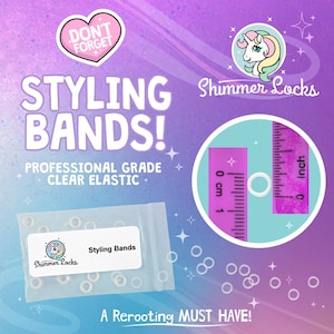 Doll Hair Styling Bands - Professional Grade Latex-Free Elastic Bands, 3/16 inch