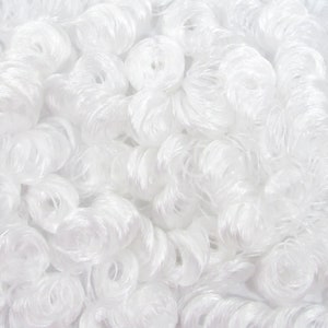 Angel White Curly Nylon Doll Hair for Rerooting Custom Fashion Dolls, 5mm 10mm 20mm