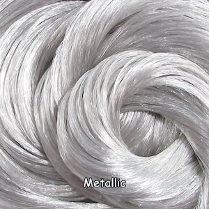 Nylon Doll Hair - Metalic Silver Strand - for Rerooting Custom Fashion Dolls, Doll Rehair, Reroot Tool Rehairing