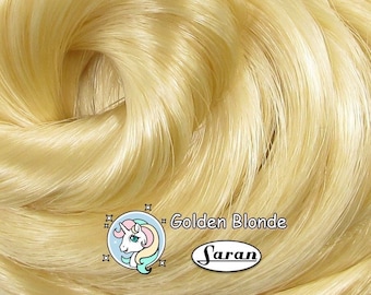 Golden Blonde Saran Doll Hair for Rerooting Custom Fashion Dolls, 38-Inch