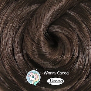 Warm Cocoa Brunette Brown Saran Doll Hair for Rerooting Custom Fashion Dolls, 38-Inch