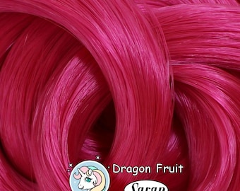 Dragon Fruit Pink Saran Doll Hair for Rerooting Custom Fashion Dolls, 38-Inch