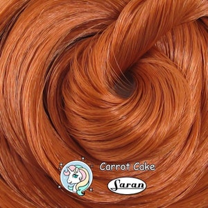 Carrot Cake Auburn Saran Doll Hair for Rerooting Custom Fashion Dolls, 38-Inch
