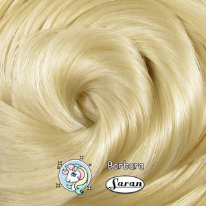Barbara Blonde Saran Doll Hair for Rerooting Custom Fashion Dolls, 38-Inch