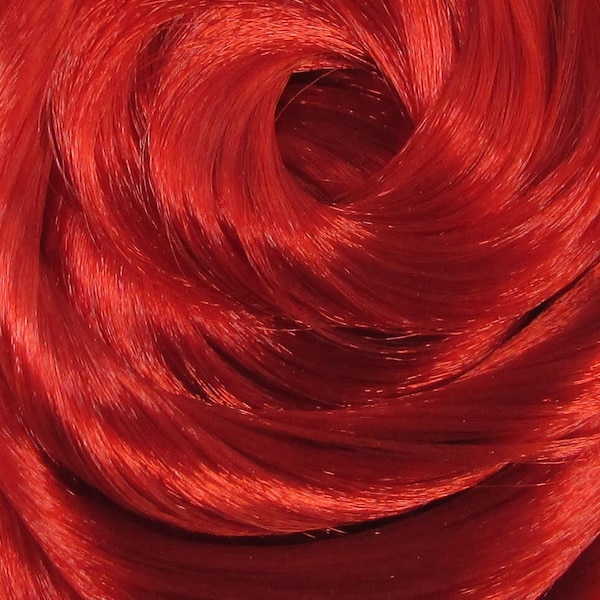 Nylon Doll Hair - Desire Red for Rerooting Custom Fashion Dolls, Doll Rehair, Reroot Tool Rehairing/  Rehairing