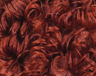 Vixen Auburn Curly Nylon Doll Hair for Rerooting Custom Dolls, 5mm 10mm 20mm