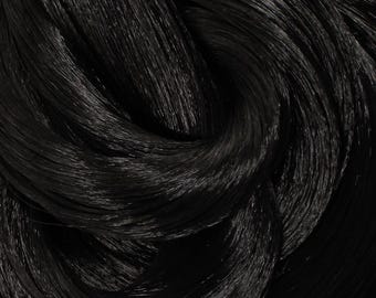 Abyss Black Nylon Doll Hair for Rerooting Custom Dolls, 38-Inch