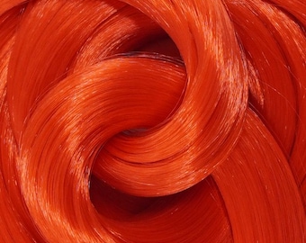 Forge Fire Red-Orange Nylon Doll Hair for Rerooting Custom Dolls, 38-Inch