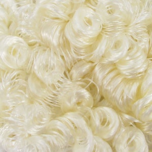 Platinum Blonde Curly Nylon Doll Hair for Rerooting Custom Fashion Dolls, 5mm 10mm 20mm