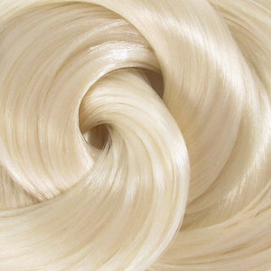 Pale Ash Blonde Nylon Doll Hair for Rerooting Custom Fashion Dolls, 38-Inch