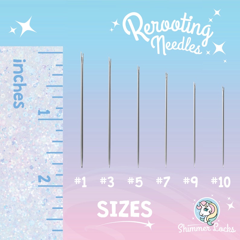 Doll Hair Rerooting Needles for Custom Dolls, standard 11.5 inch fashion dolls or rehairing and doll restoration.