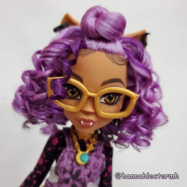 A light purple lavender Japanese saran doll hair for rerooting standard 11.5 inch fashion dolls, monster high reroots, custom doll rehairing and restoring all doll and toy types. Custom Monster High reroot example not included.