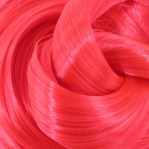 Sugarberry Bright Red Nylon Doll Hair for Rerooting Custom Fashion Dolls, 38-Inch