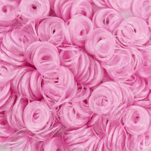 Sweetheart Pink Curly Nylon Doll Hair for Rerooting Custom Fashion Dolls, 5mm 10mm