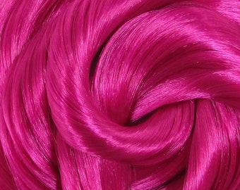 Bonita Dark Fuchsia Magenta Nylon Doll Hair for Rerooting Custom Fashion Dolls, 38-Inch
