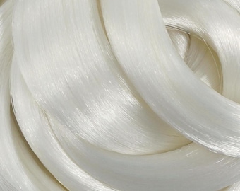 Iceberg Off White Nylon Doll Hair for Rerooting Custom Dolls, 38-Inch
