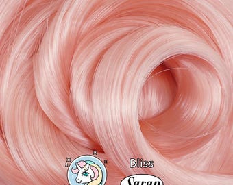 Bliss Warm Pink Saran Doll Hair for Rerooting Custom Fashion Dolls, 38-Inch
