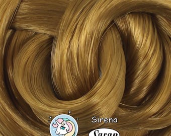 Sirena Deep Blonde Saran Doll Hair for Rerooting Custom Fashion Dolls, 38-Inch