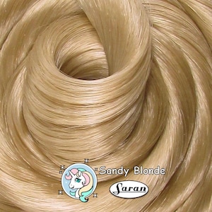 Sandy Blonde Saran Doll Hair for Rerooting Custom Fashion Dolls, 38-Inch