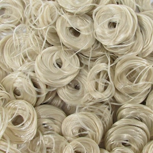 Ash Blonde 2-Shade Curly Nylon Doll Hair for Rerooting Custom Fashion Dolls, 5mm 20mm
