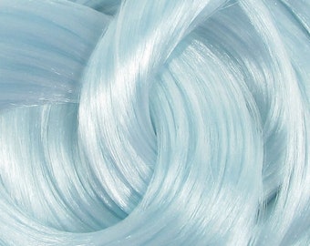 Serenity Pastel Powder Blue Nylon Doll Hair for Rerooting Custom Fashion Dolls, 38-Inch