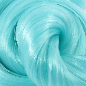 Marina Aqua Blue Nylon Doll Hair for Rerooting Custom Fashion Dolls, 38-Inch