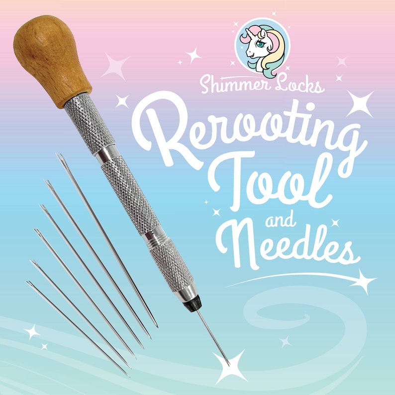Doll Hair Rerooting Tool and Needles for Custom Dolls, standard 11.5 inch fashion dolls or rehairing and doll restoration.