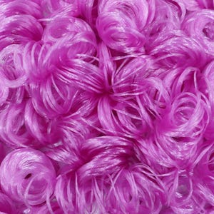 Sugar Plum Purple Curly Nylon Doll Hair for Rerooting Custom Fashion Dolls, 5mm 10mm