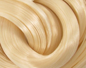 Honey Butter Blonde Nylon Doll Hair for Rerooting Custom Fashion Dolls, 38-Inch