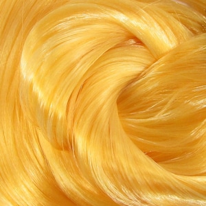 Honey Gold Yellow Nylon Doll Hair for Rerooting Custom Fashion Dolls, 38-Inch