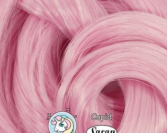 Cupid Pink Saran Doll Hair for Rerooting Custom Fashion Dolls, 38-Inch