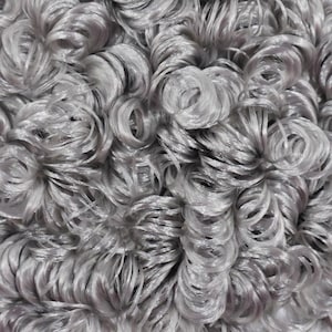 Starlight Steel Gray Curly Nylon Doll Hair for Rerooting Fashion Dolls, 5mm 10mm 20mm