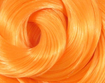 Nylon Doll Hair - Poppy Orange - for Rerooting Custom Fashion Dolls, Doll Rehair, Reroot Tool Rehairing