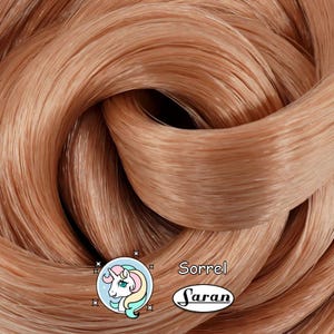 Sorrel Auburn Light Brown Auburn Saran Doll Hair for Rerooting Custom Fashion Dolls, 38-Inch