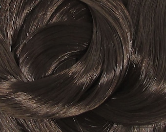 Bittersweet Dark Brown Nylon Doll Hair for Rerooting Custom Fashion Dolls, 38-Inch