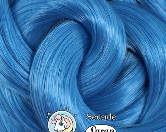 Seaside Blue Saran Doll Hair for Rerooting Custom Fashion Dolls, 38-Inch