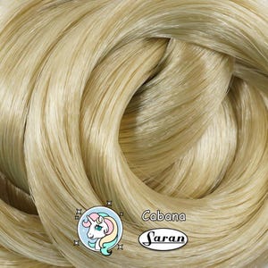 Cabana Blonde Saran Doll Hair for Rerooting Custom Fashion Dolls, 38-Inch