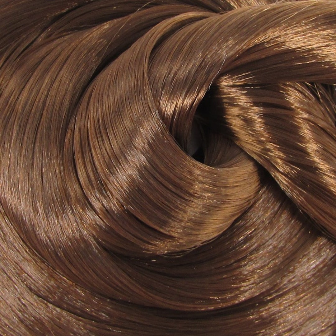 Nylon Doll Hair Chocolate Brown for Rerooting Custom Fashion Dolls
