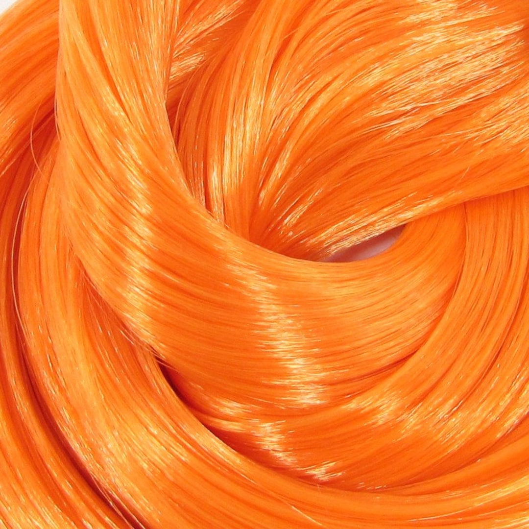 Nylon Doll Hair Pumpkin Delight Orange for Rerooting Custom Fashion
