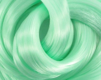 Meadow Mint Green Nylon Doll Hair for Rerooting Custom Fashion Dolls, 38-Inch