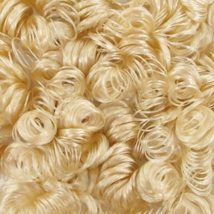 Spotlight Blonde Curly Nylon Doll Hair for Rerooting Custom Fashion Dolls, 5mm 10mm
