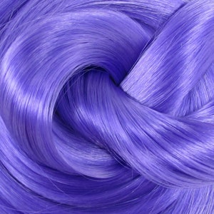 A pretty medium purple violet high quality nylon doll hair for rerooting dolls, monster high reroots, standard 11.5 inch fashion dolls, custom rehairing and restoring all doll and toy types.